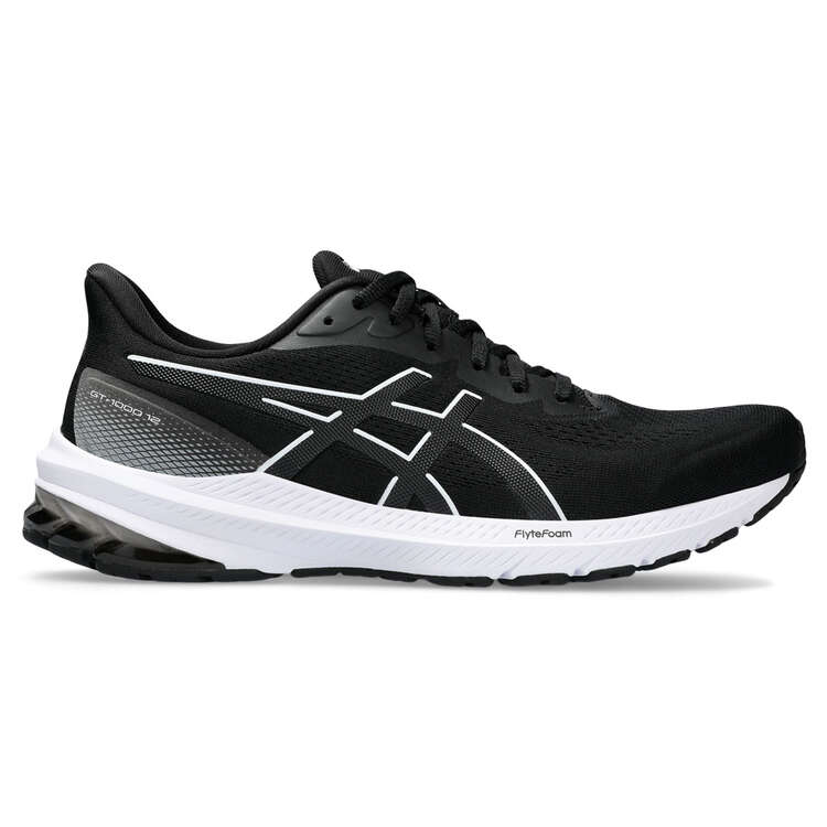 Asics GT 1000 12 Mens Running Shoes Black/White US 7, Black/White, rebel_hi-res