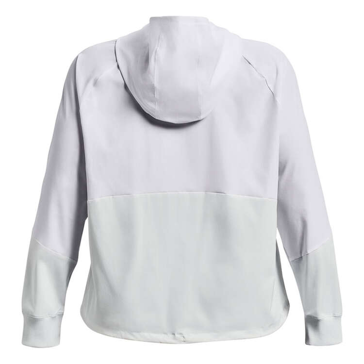Under Armour Womens Woven Full Zip Jacket, White, rebel_hi-res