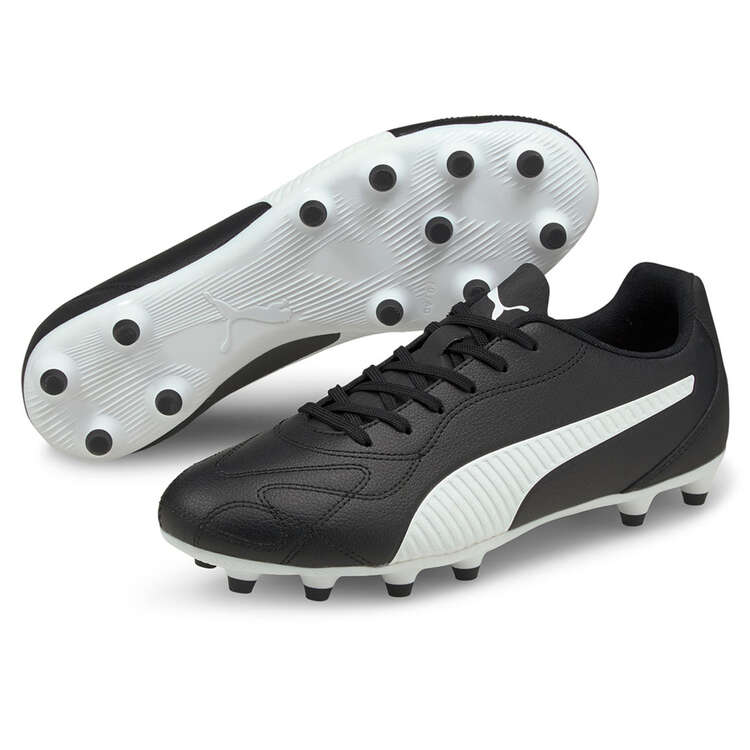 Puma Monarch 2 Football Boots Black/White US Mens 7 / Womens 8.5, Black/White, rebel_hi-res