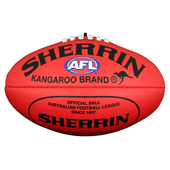 Sherrin Soft Touch Junior Australian Rules Ball Red 8in, Red, rebel_hi-res