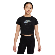 Nike Air Girls Sportswear Cropped Tee Black XS XS, Black, rebel_hi-res