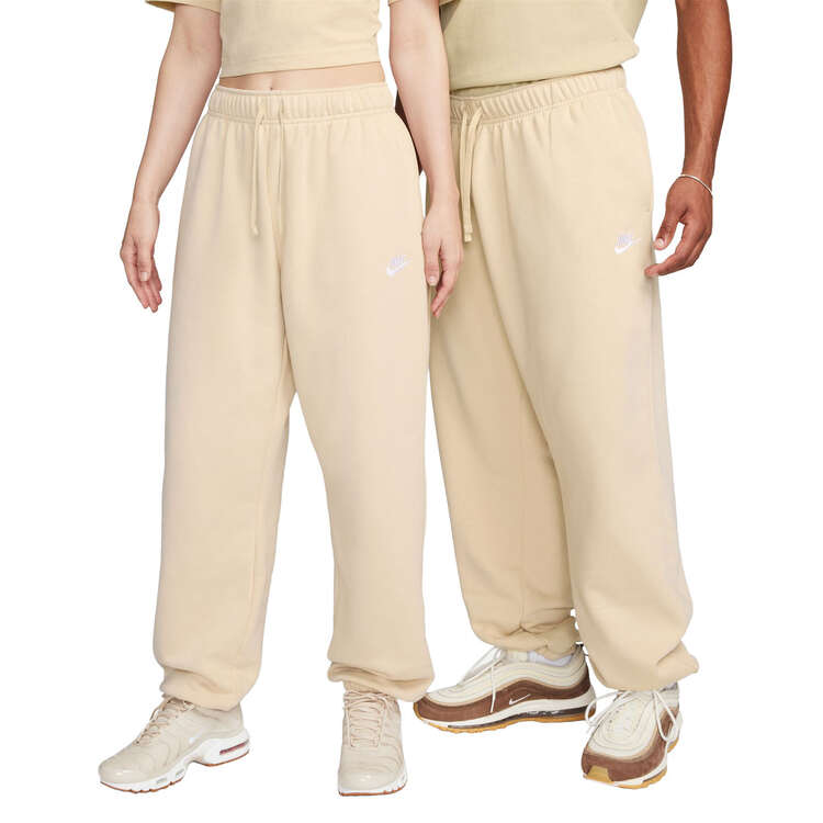 Nike Womens Sportswear Club Fleece Mid-Rise Oversized Pants Beige XS, Beige, rebel_hi-res