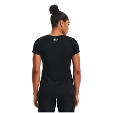 Under Armour Womens Tech Graphic Training Tee, Black, rebel_hi-res