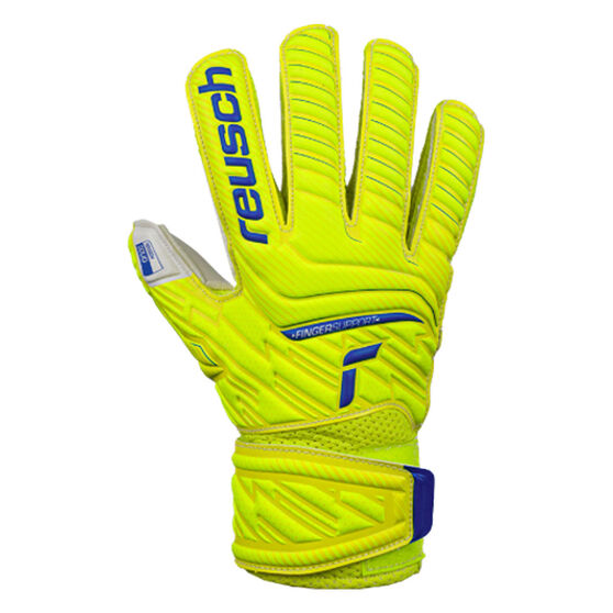 Reusch Attrakt Solid Finger Support Junior Goalkeeping Gloves, Yellow, rebel_hi-res