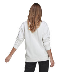adidas Womens Trefoil Crew Sweatshirt, White, rebel_hi-res