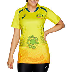 Cricket Australia 2021/22 Womens Indigenous Replica Shirt Yellow S, Yellow, rebel_hi-res