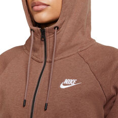 Nike Womens Sportswear Essentials Full Zip Hoodie, Brown, rebel_hi-res