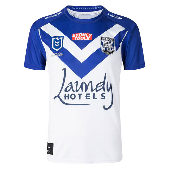 Canterbury-Bankstown Bulldogs 2022 Mens Home Jersey White/Blue S, White/Blue, rebel_hi-res