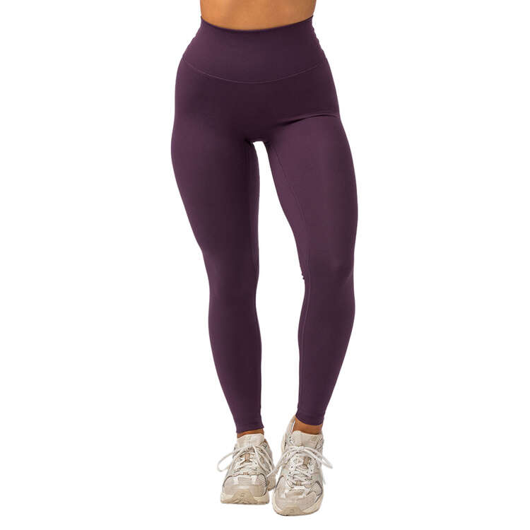 Muscle Nation Womens Zero Rise Everyday Ankle Length Tights Plum XS, Plum, rebel_hi-res