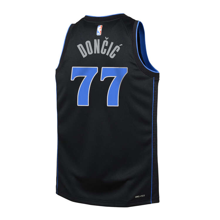 Nike Dallas Mavericks Luka Doncic 2023/24 City Edition Kids Basketball Jersey, Black, rebel_hi-res