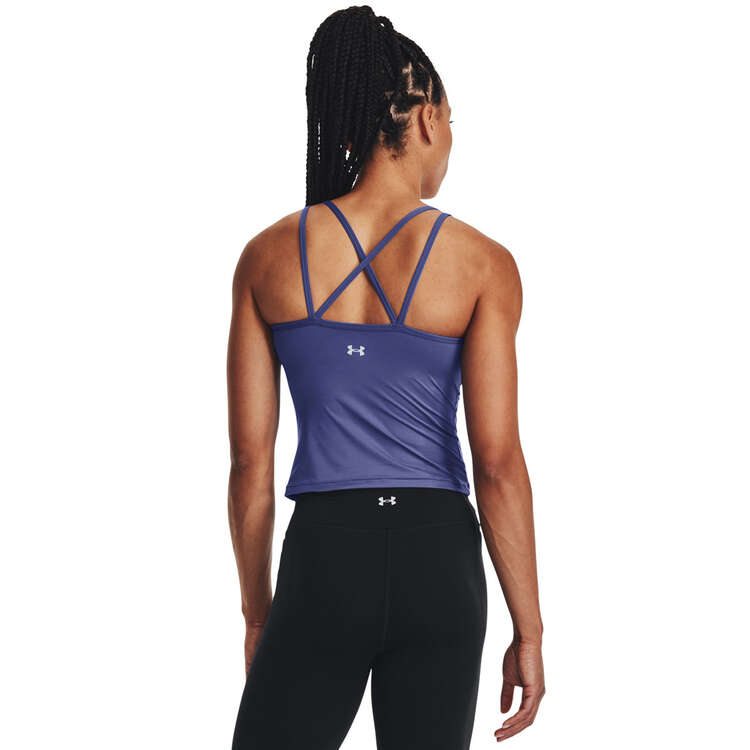 Under Armour Womens Meridian Fitted Tank Purple XS, Purple, rebel_hi-res