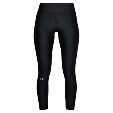 Under Armour Womens HeatGear Ankle Crop Tights Black / Silver XS, Black / Silver, rebel_hi-res