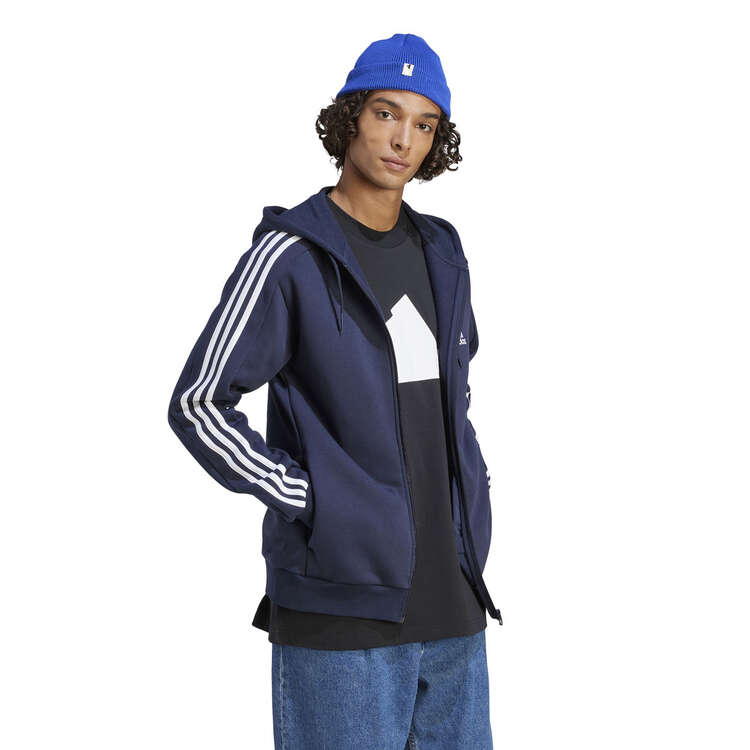 adidas Mens Essentials Fleece 3-Stripes Hoodie, Navy, rebel_hi-res