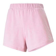 Puma Womens Classic High Waist Shorts Pink XS, Pink, rebel_hi-res
