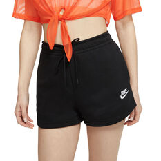 Nike Womens Sportswear Essential French Terry Shorts, Black, rebel_hi-res