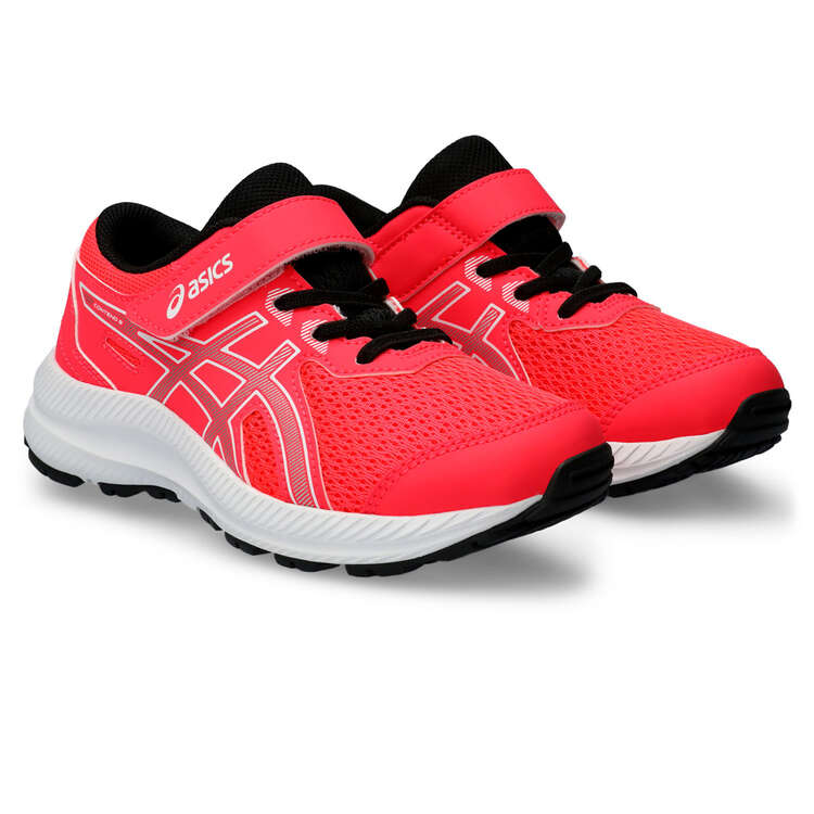 Asics Contend 8 PS Kids Running Shoes, Pink/Silver, rebel_hi-res