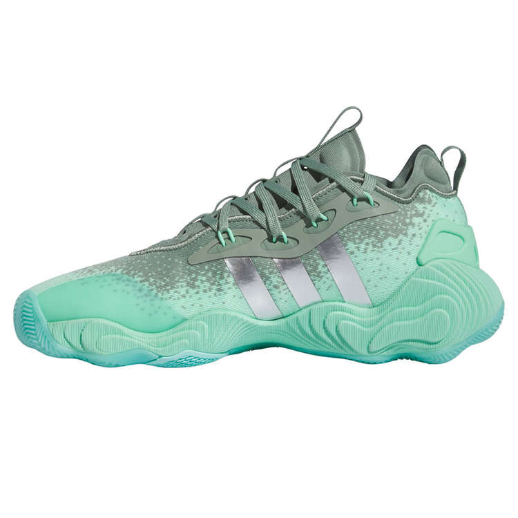 adidas Trae Young 3 Basketball Shoes, Green/Silver, rebel_hi-res