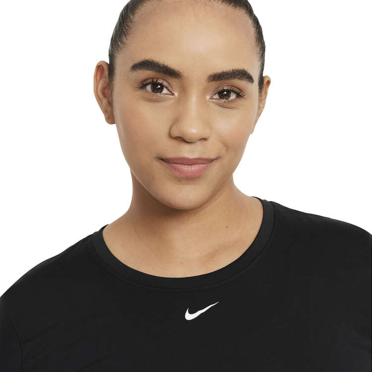 Nike One Womens Dri-FIT Standard Tee, Black, rebel_hi-res