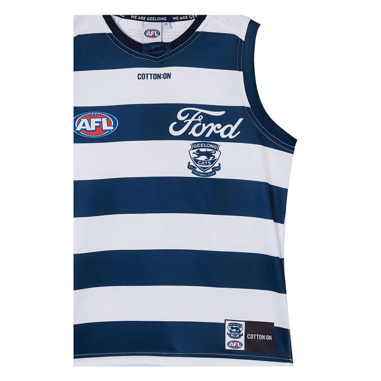 Geelong Cats 2024 Kids Home Guernsey, White, rebel_hi-res