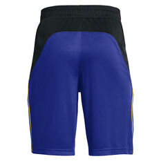 Under Armour Boys Steph Curry Hoops Shorts Blue/Black XS, Blue/Black, rebel_hi-res