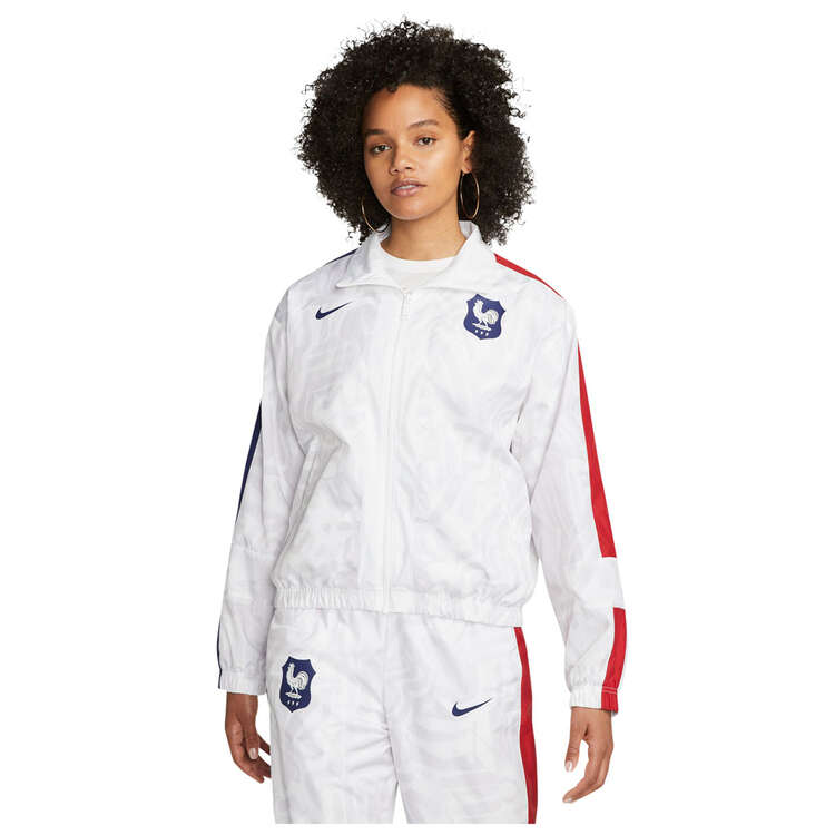 Nike Womens France Essential Lightweight Football Jacket, White, rebel_hi-res