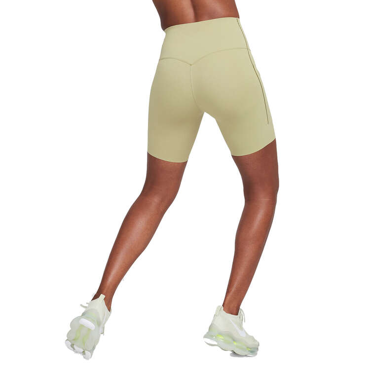 Nike Womens Dri-FIT Universa High Waisted Shorts, Green, rebel_hi-res