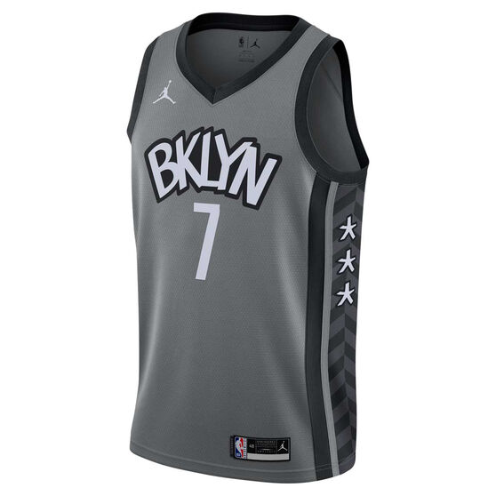 Jordan Brooklyn Nets Kevin Durant 2020/21 Mens Statement Edition Swingman Jersey, Grey, rebel_hi-res