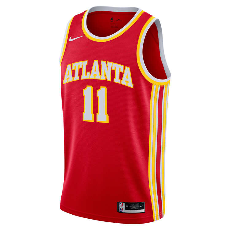 Nike Atlanta Hawks Trae Young Mens Icon Edition Swingman Jersey Red S, Red, rebel_hi-res
