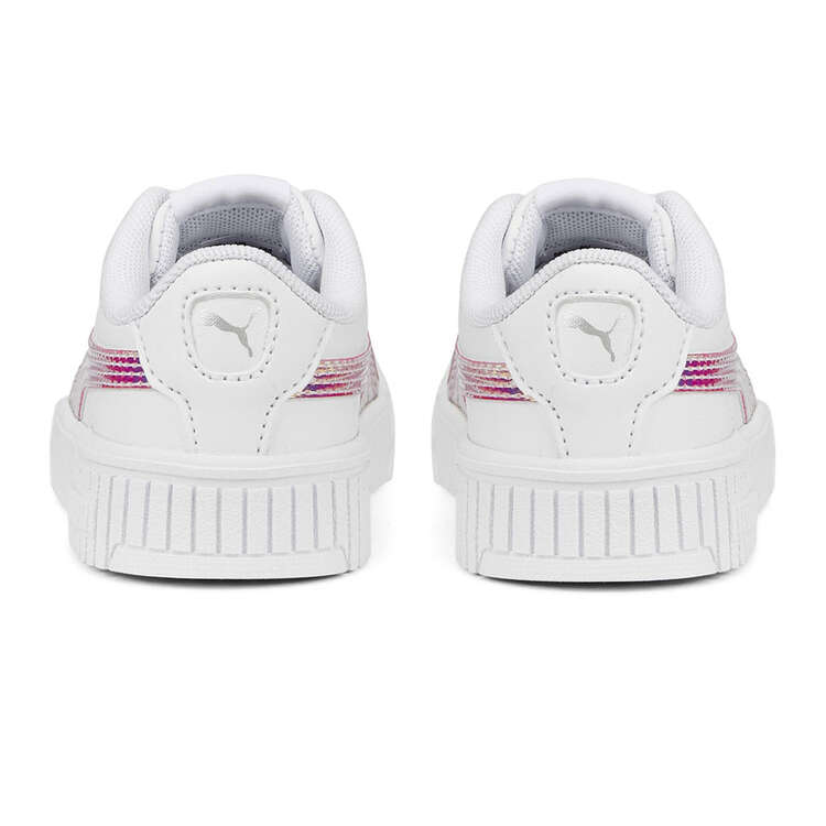 Puma Carina 2.0 Holo Infants Shoes, White/Silver, rebel_hi-res