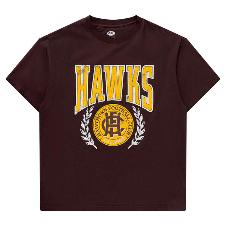 Hawthorn Hawks 2024 Mens Arch Graphic Tee, Brown, rebel_hi-res