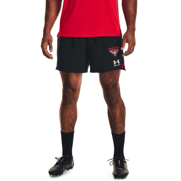 Essendon Bombers 2023 Mens Training Shorts Black XXL, Black, rebel_hi-res