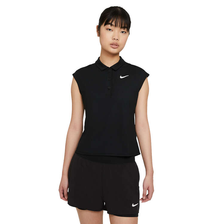 NikeCourt Womens Victory Tennis Polo Black XS, Black, rebel_hi-res