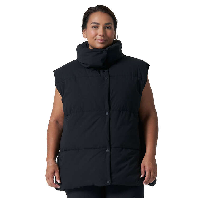 Ell/Voo Womens Amber Puffer Vest, Black, rebel_hi-res