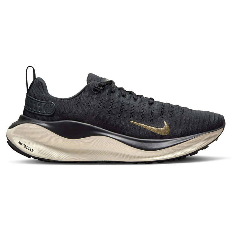 Nike InfinityRN 4 Womens Running Shoes, Black/Gold, rebel_hi-res