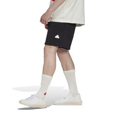 adidas Sportswear Mens Fleece Shorts, Black, rebel_hi-res