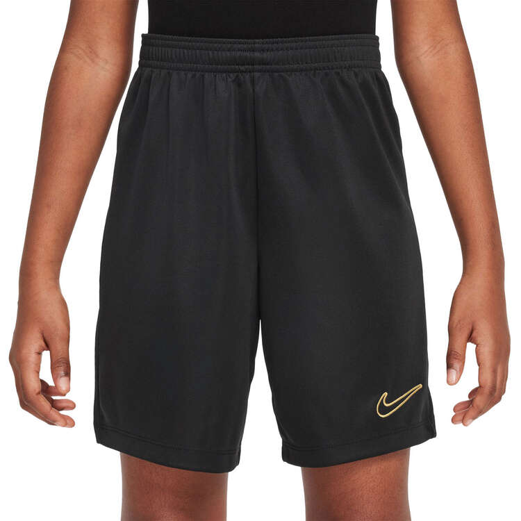 Nike Kids Dri-FIT Academy 23 Football Shorts Black/Gold XS, Black/Gold, rebel_hi-res