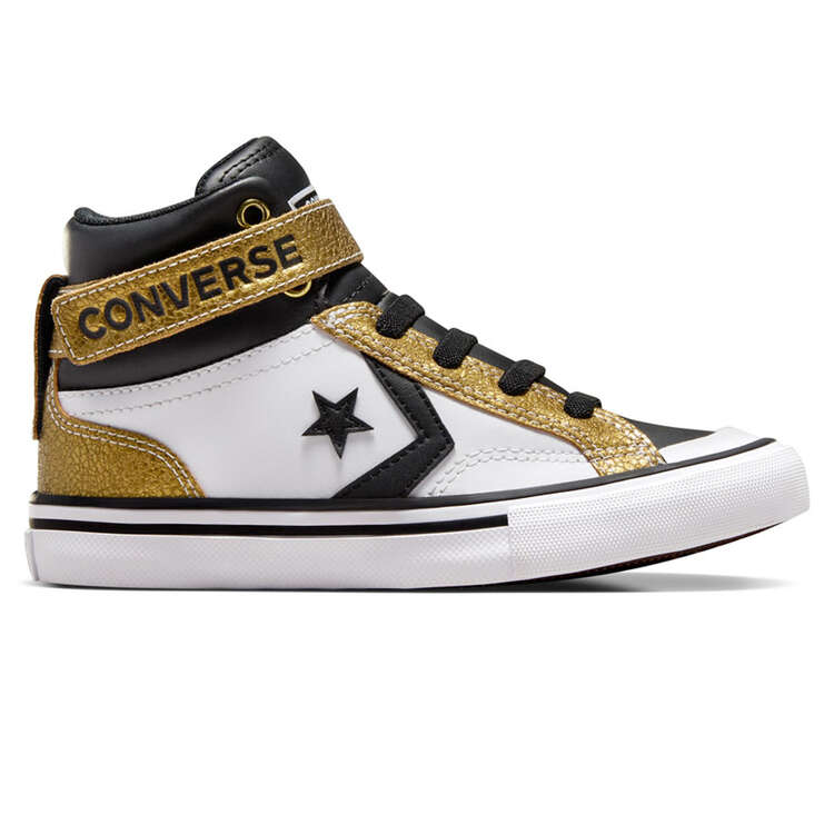 Converse Pro Blaze Strap Sparkle Party PS Kids Casual Shoes White/Black US 11, White/Black, rebel_hi-res