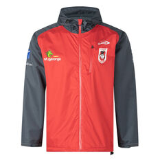 St George Illawarra Dragons 2022 Mens Wet Weather Jacket, Red/Black, rebel_hi-res