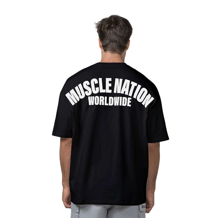 Muscle Nation Mens Classic Pump Cover Tee, Black, rebel_hi-res
