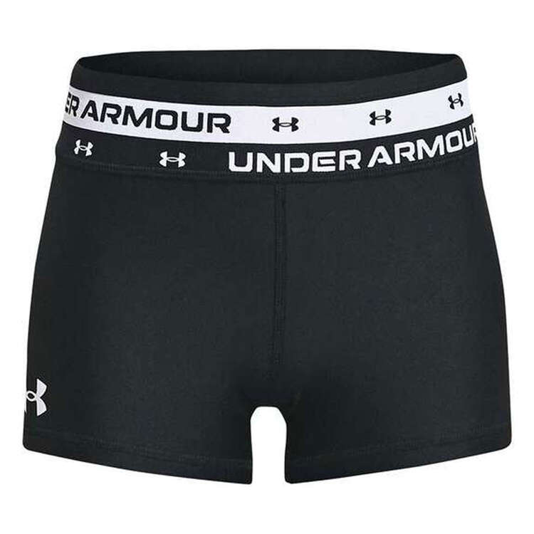 Under Armour Girls HeatGear Armour Shorts Black/White XL XL
