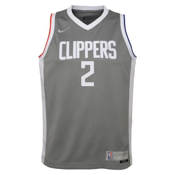 Los Angeles Clippers Kawhi Leonard 2020/21 Kids Earned Jersey, Grey, rebel_hi-res