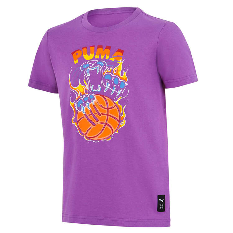 Puma Kids TSA Basketball Tee Violet XS, Violet, rebel_hi-res