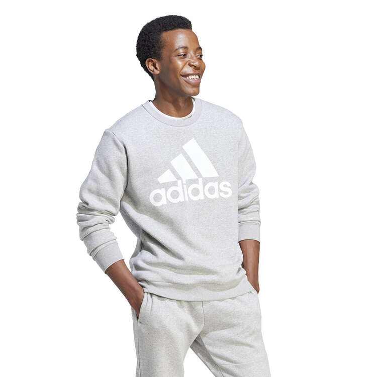 adidas Mens Essentials Fleece Big Logo Sweatshirt Grey XS, Grey, rebel_hi-res