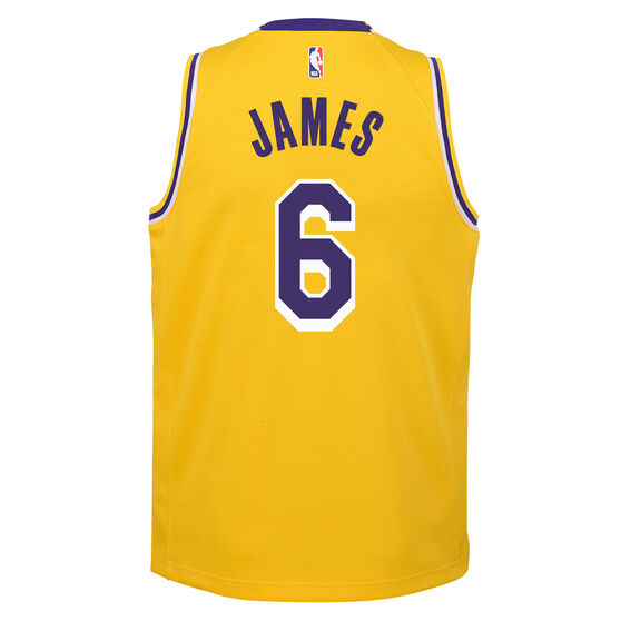 Nike Los Angeles Lakers LeBron James Kids Icon Swingman Jersey, Yellow, rebel_hi-res