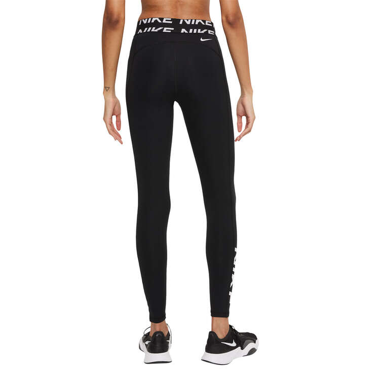 Nike Pro Womens Mid-Rise Graphic Leggings Black XS | Rebel Sport