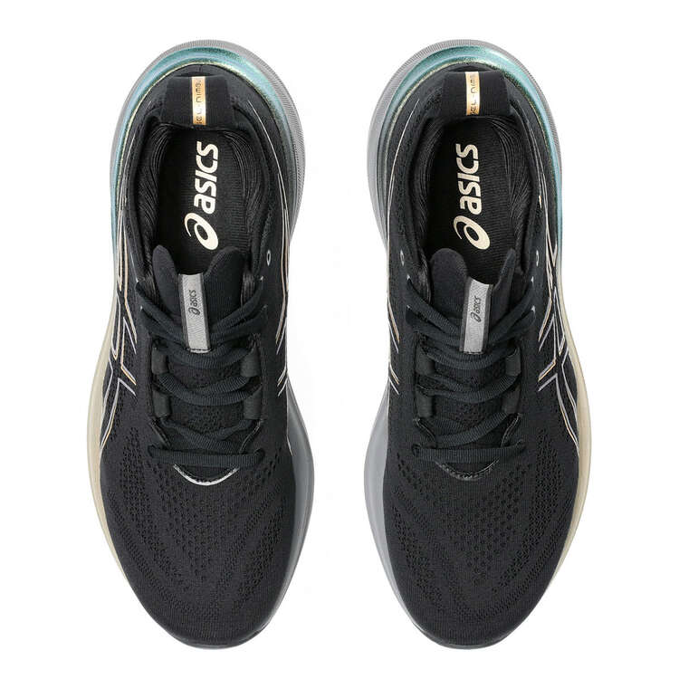 Asics GEL Nimbus 26 Platinum Mens Running Shoes, Black/Gold, rebel_hi-res