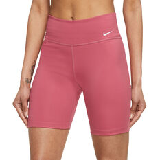Nike One Womens Mid-Rise 7 Inch Shorts Pink XS, Pink, rebel_hi-res