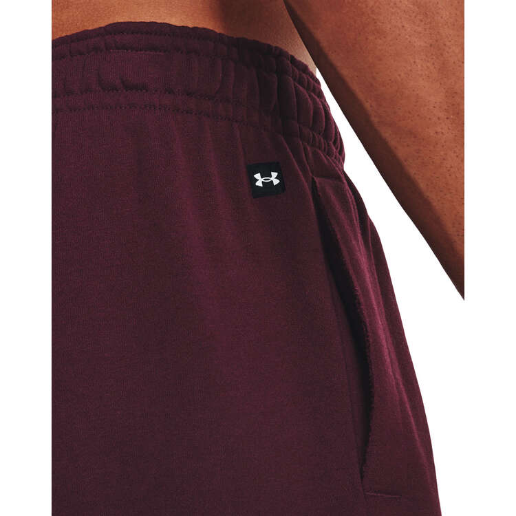 Under Armour Project Rock Mens Heavyweight Terry Track Pants, Red, rebel_hi-res