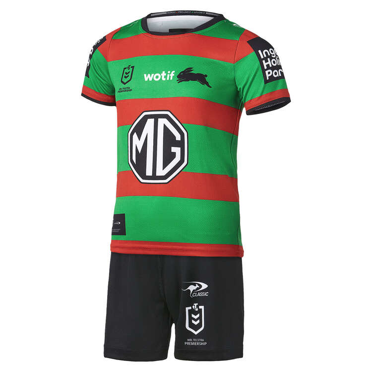 South Sydney Rabbitohs 2024 Infants Home Jersey Red/Green 0, Red/Green, rebel_hi-res