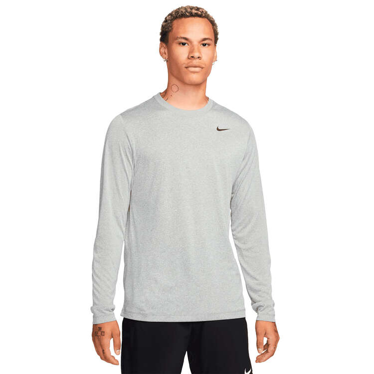 Nike Mens Dri-FIT Legend Long Sleeve Tee, Grey, rebel_hi-res